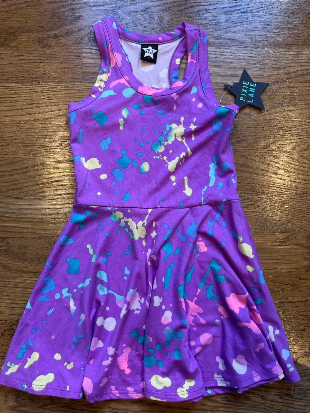 Pixielane Girls' Purple Polka Dot Casual Dress 3T NWT